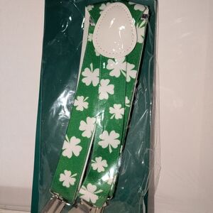 New Green Shamrock Suspenders Unisex